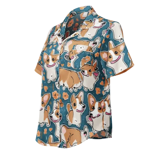 Corgi Confetti on a Women's Short Sleeve Pajama Top