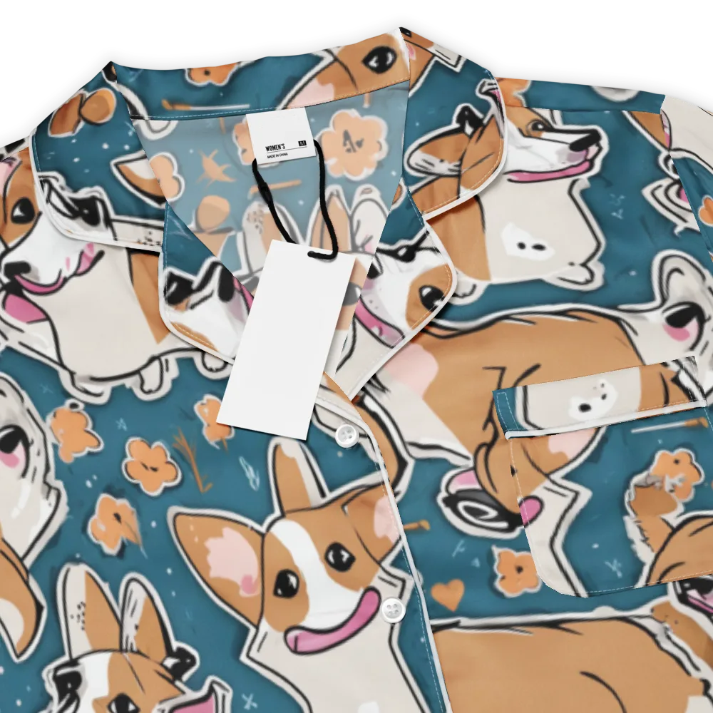 Corgi Confetti on Women's Short Sleeve Pajama Top — Product details