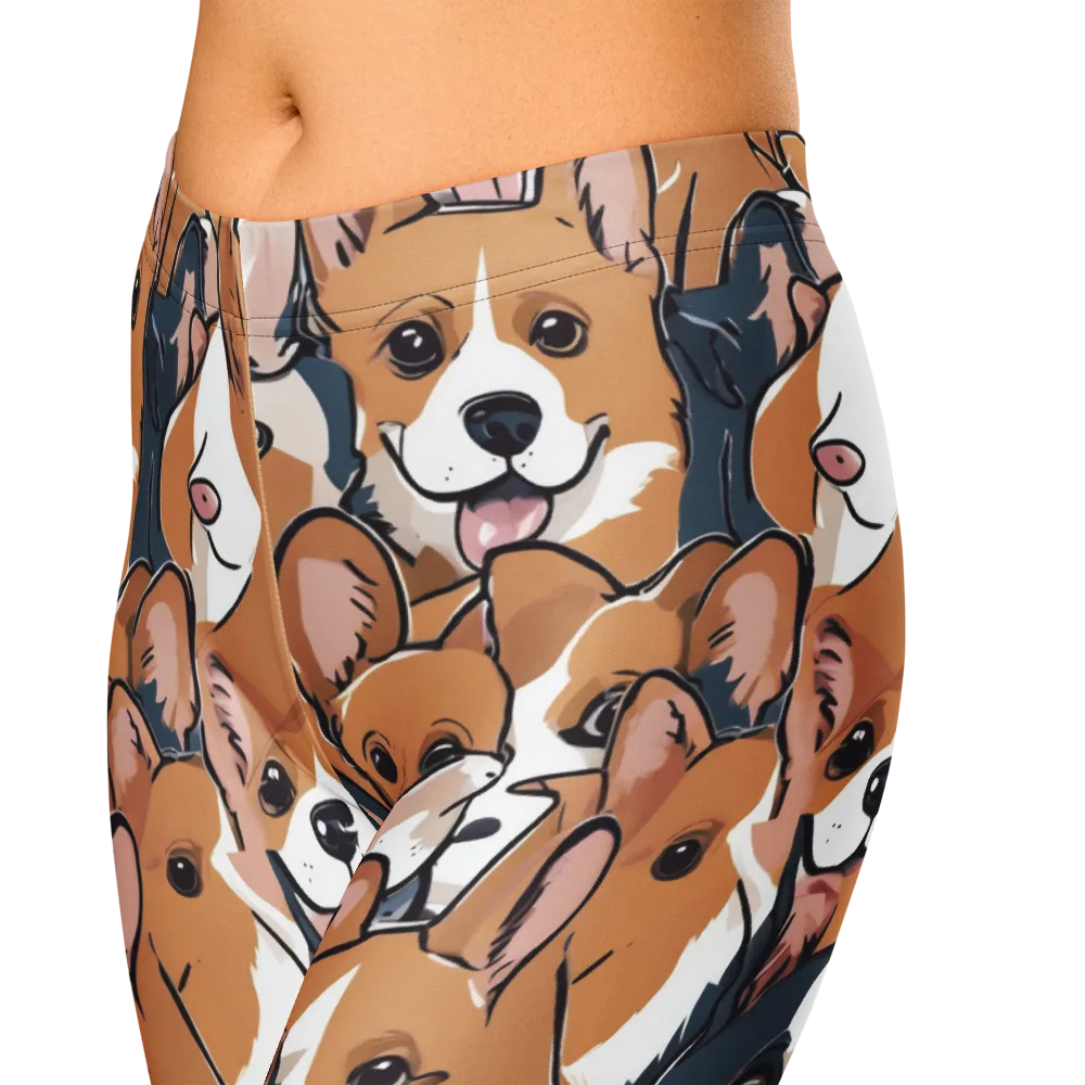 Corgi Caboodle on Capri Leggings — Zoomed-in