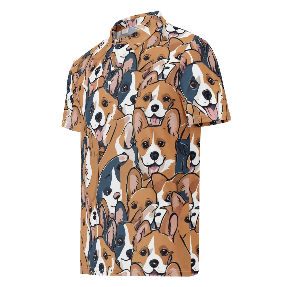 Corgi Caboodle on Men's Slim Fit Polo Shirt — Left Front