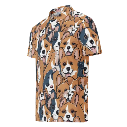 Corgi Caboodle on a Men's Slim Fit Polo Shirt