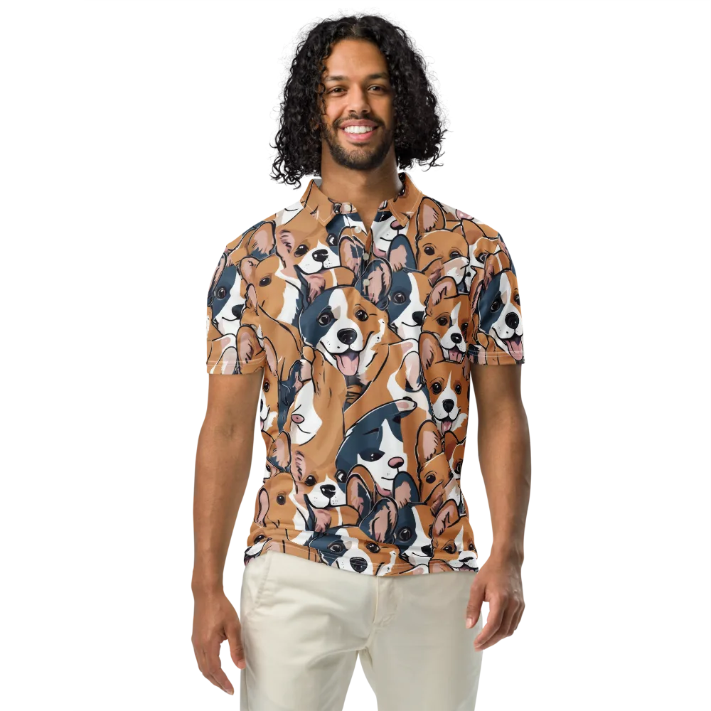 Corgi Caboodle on Men's Slim Fit Polo Shirt — Front