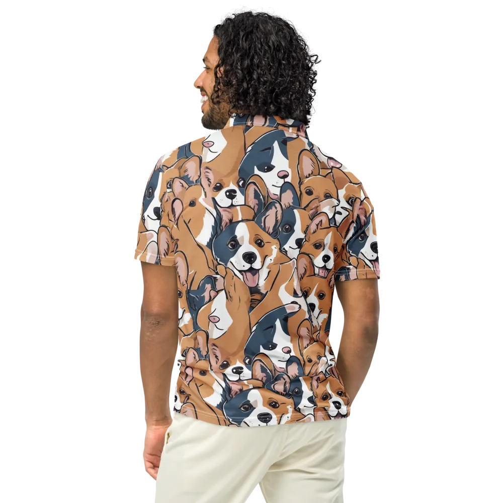 Corgi Caboodle on Men's Slim Fit Polo Shirt — Back