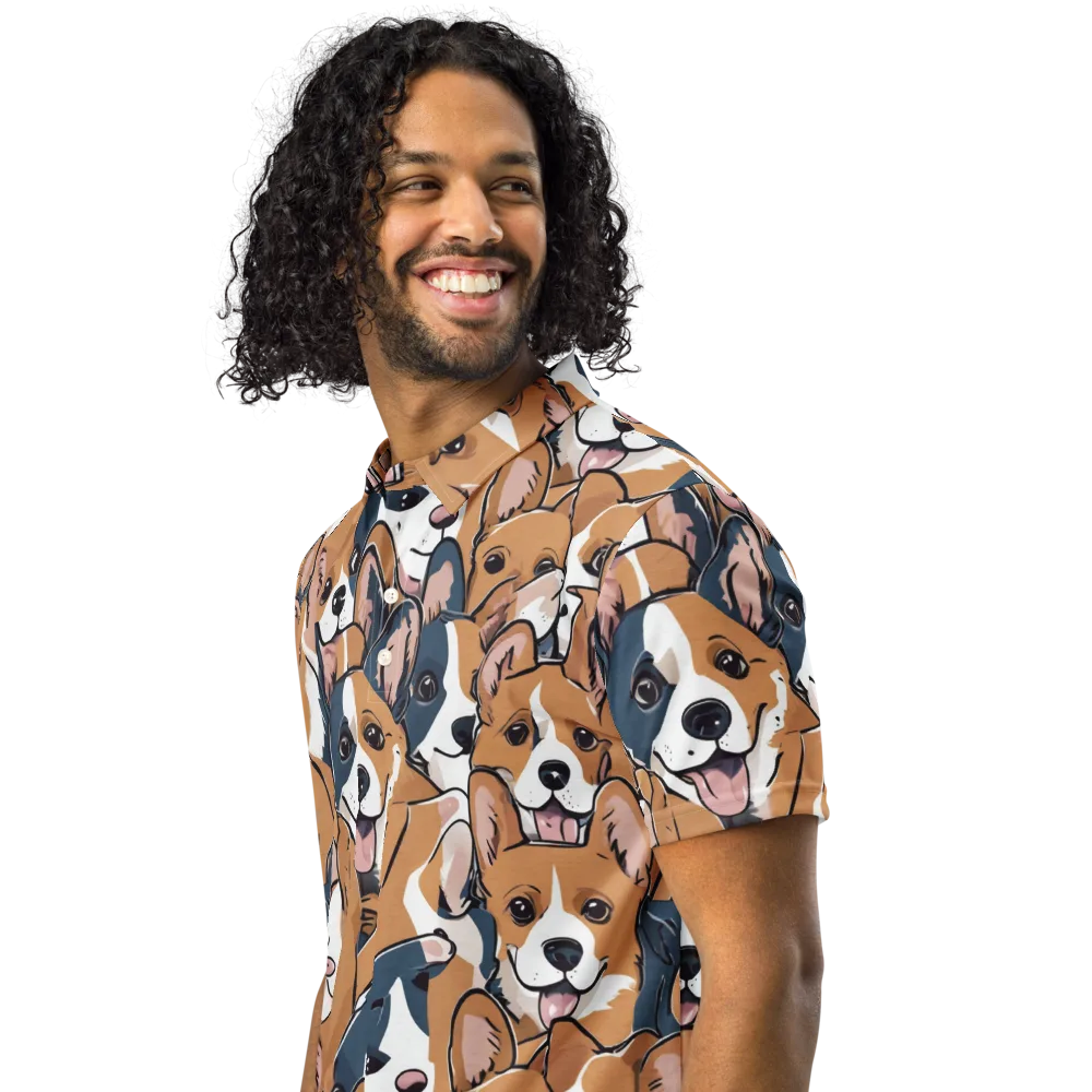 Corgi Caboodle on Men's Slim Fit Polo Shirt — Left Front