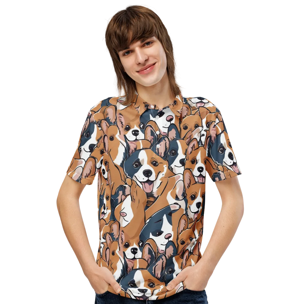 Corgi Caboodle on Men's Slim Fit Polo Shirt — Front