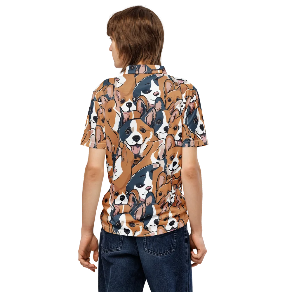 Corgi Caboodle on Men's Slim Fit Polo Shirt — Back
