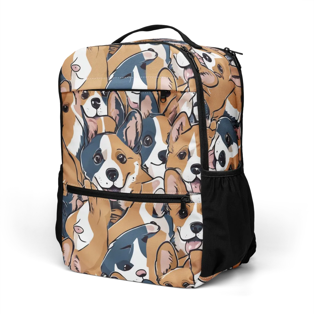 Corgi Caboodle on Utility Backpack — Left Front