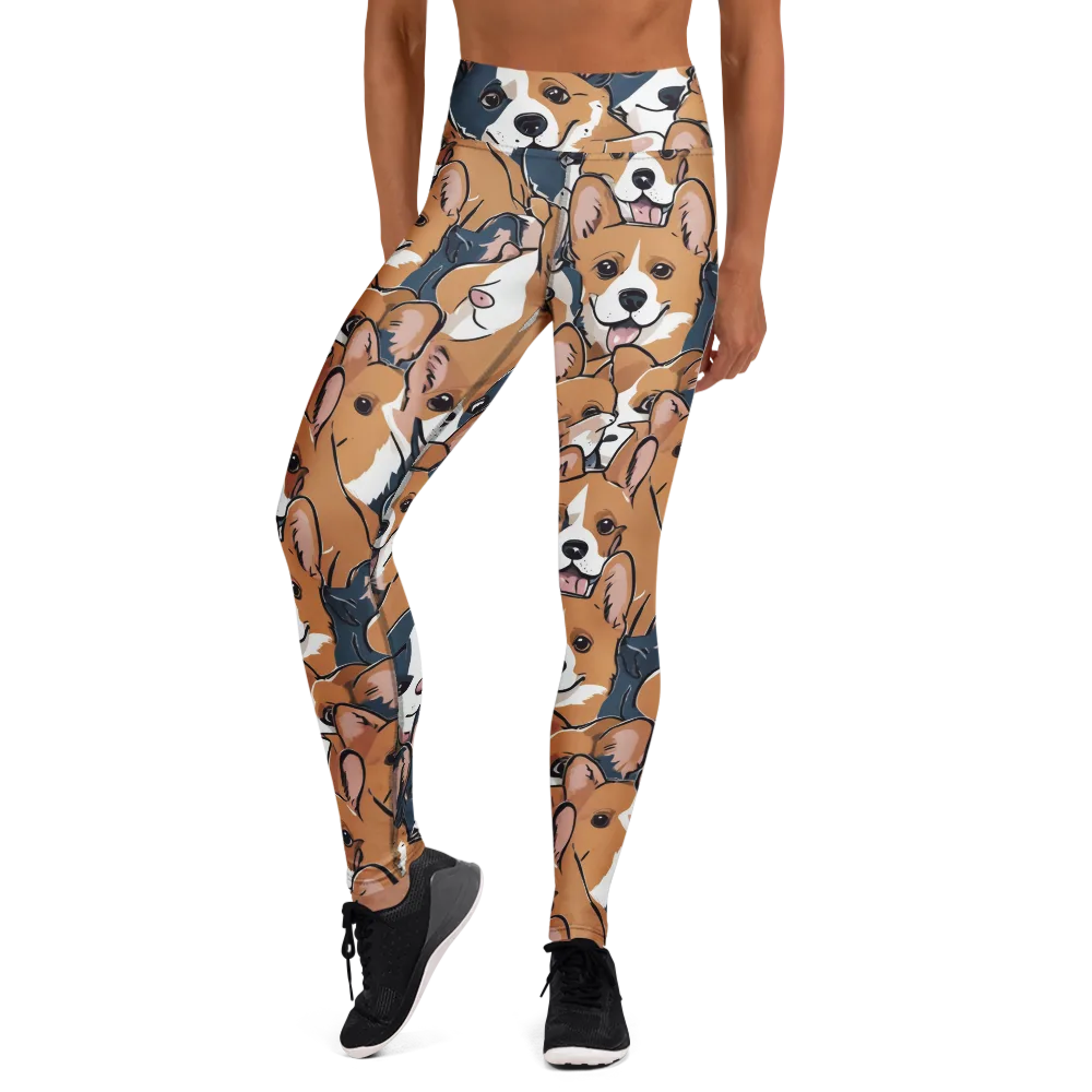 Corgi Caboodle on Yoga Leggings — Front
