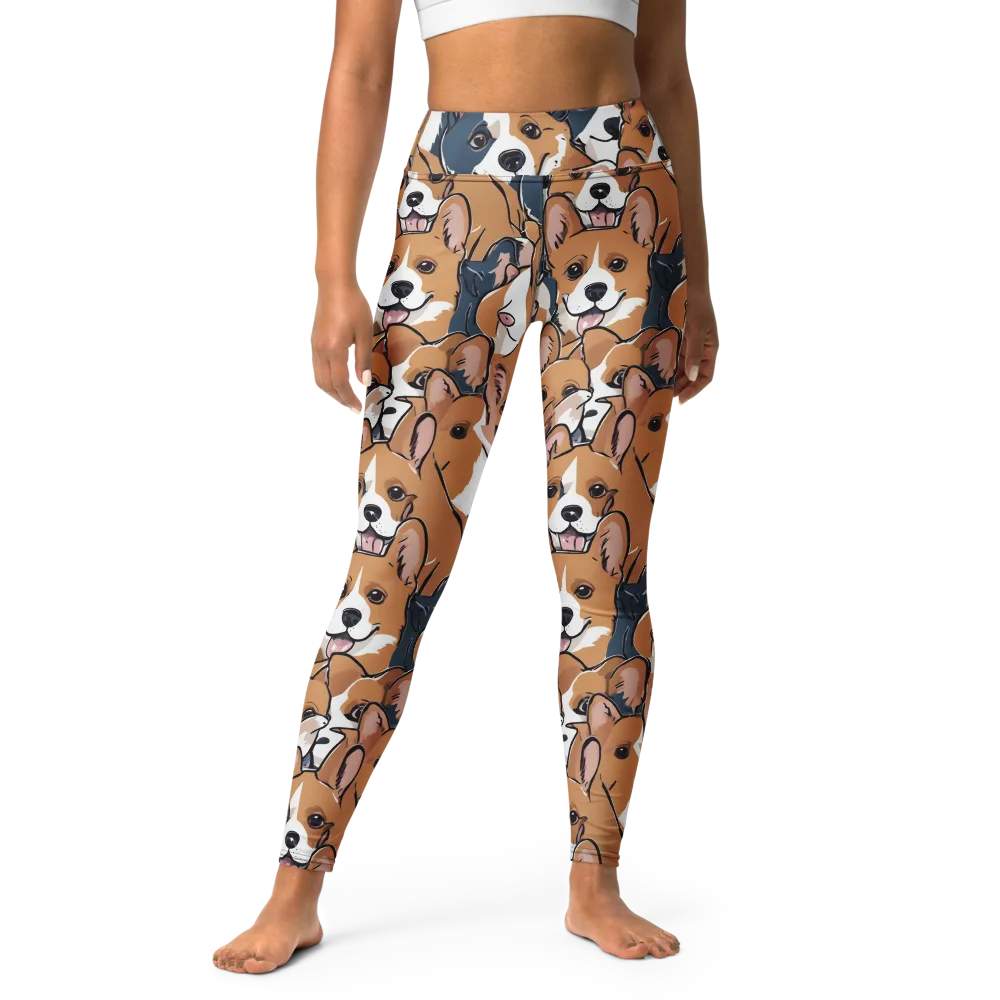 Corgi Caboodle on Yoga Leggings — Front