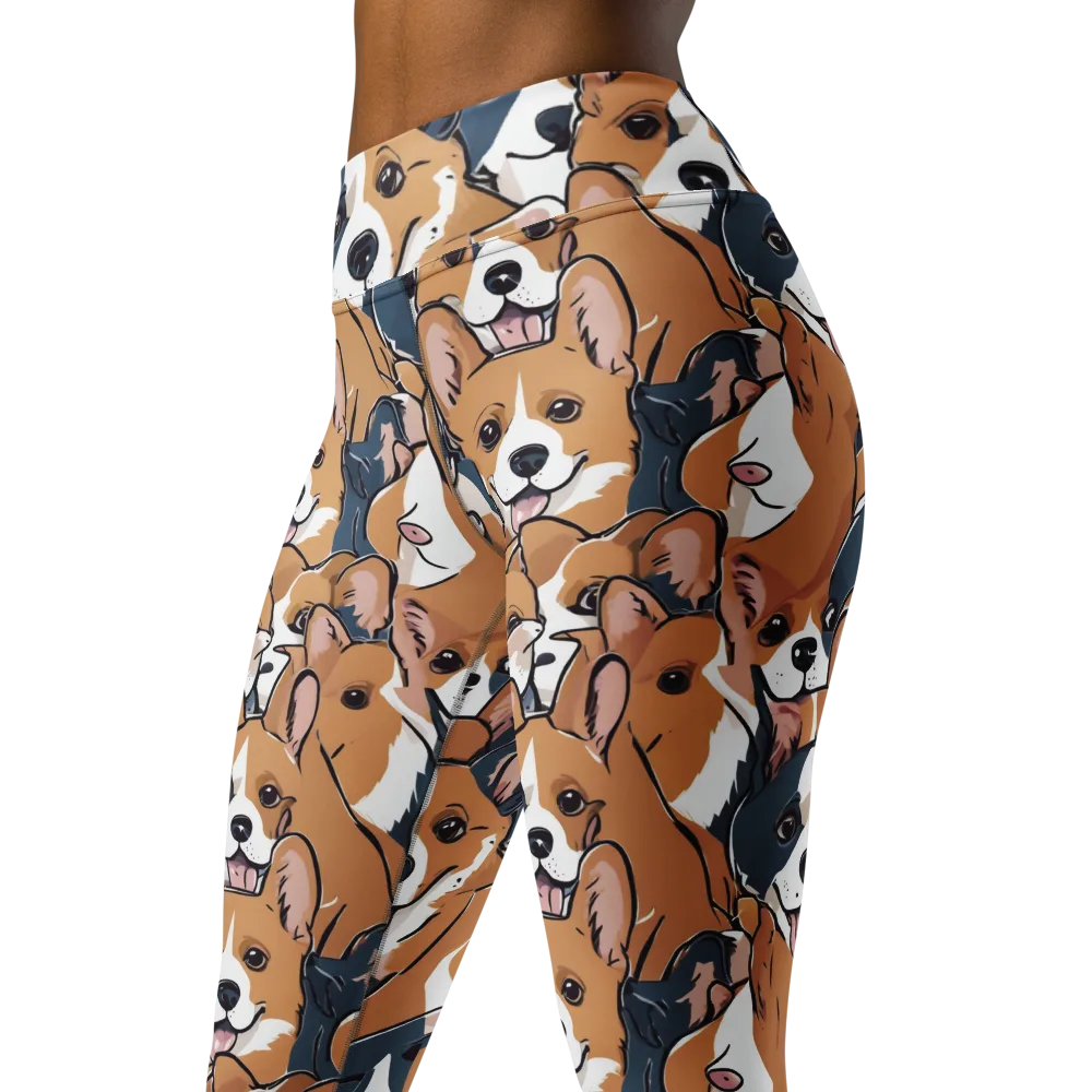 Corgi Caboodle on Yoga Leggings — Left Front