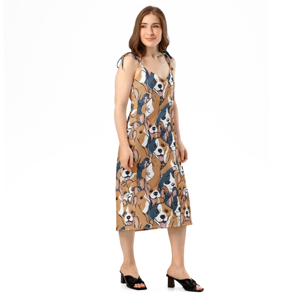 Corgi Caboodle on Slip Dress — Right Front