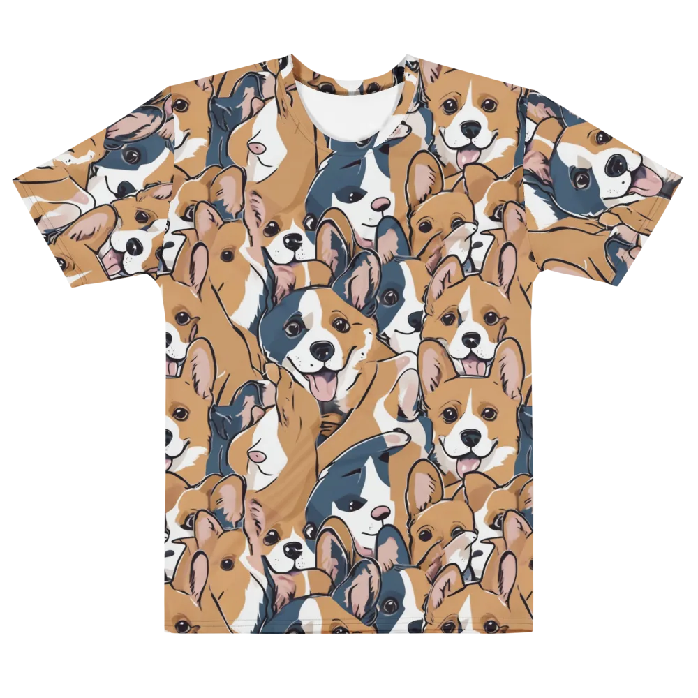 Corgi Caboodle on Men's Cotton Crew Neck T-Shirt — Front