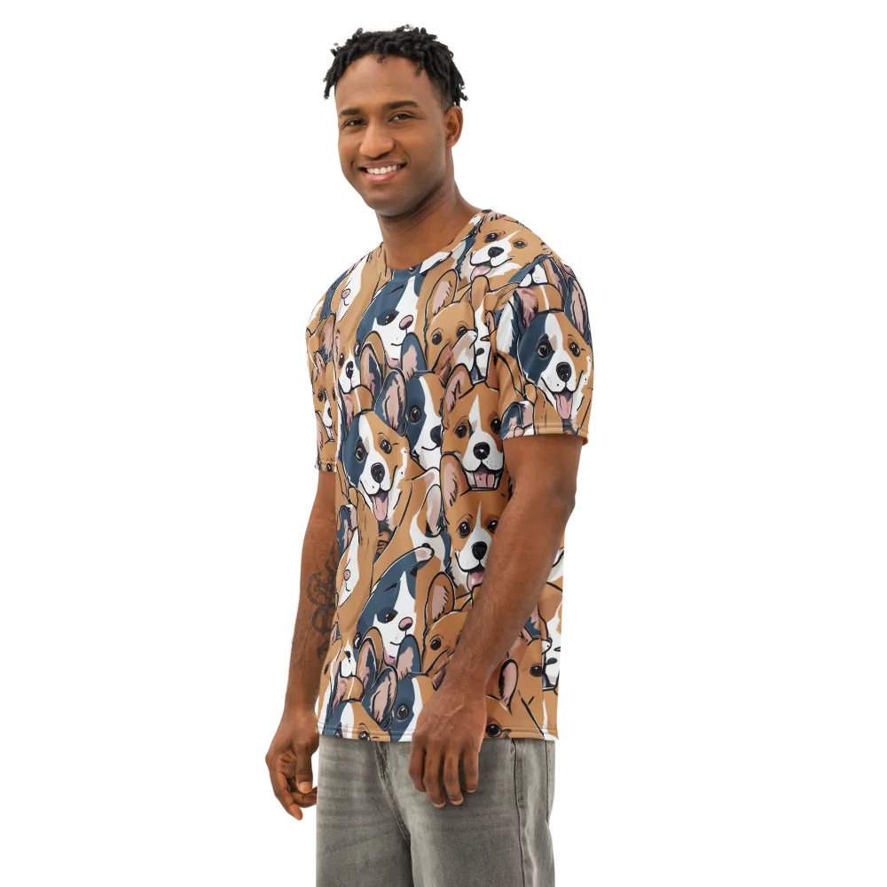Corgi Caboodle on Men's Cotton Crew Neck T-Shirt — Left Front