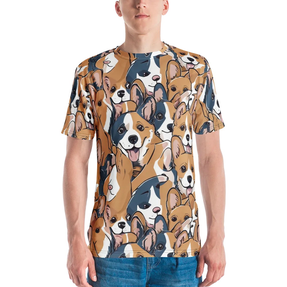 Corgi Caboodle on Men's Crew Neck T-Shirt — Front