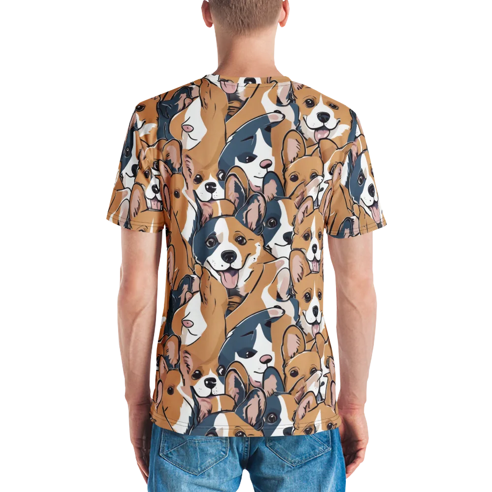 Corgi Caboodle on Men's Crew Neck T-Shirt — Back