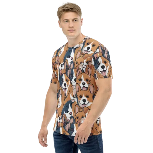 Corgi Caboodle on a Men's Crew Neck T-Shirt