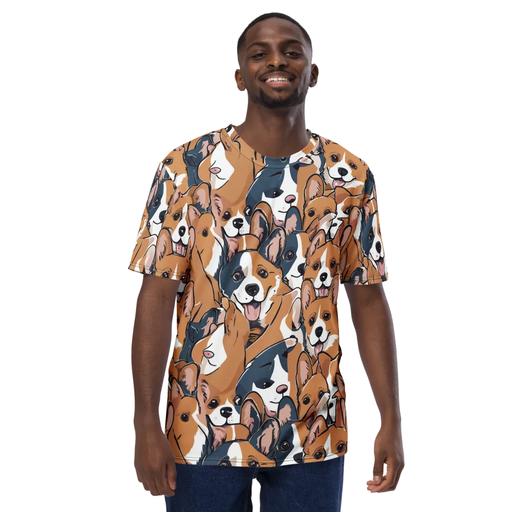 Corgi Caboodle on Men's Crew Neck T-Shirt — Front