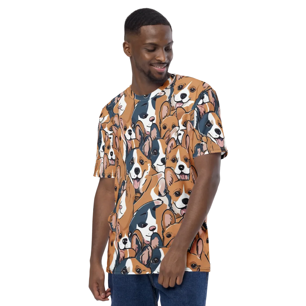 Corgi Caboodle on Men's Crew Neck T-Shirt — Left
