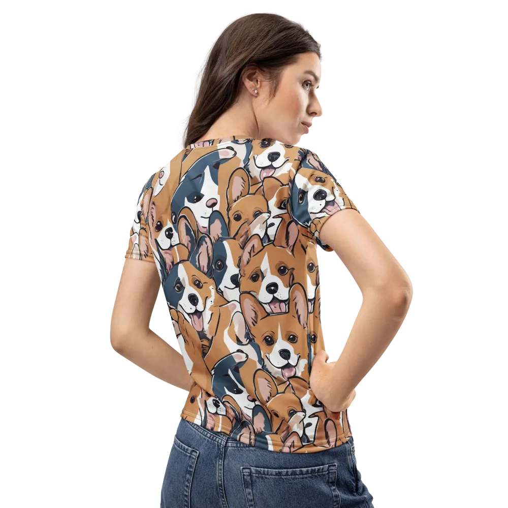 Corgi Caboodle on Women's Crew Neck T-Shirt — Back