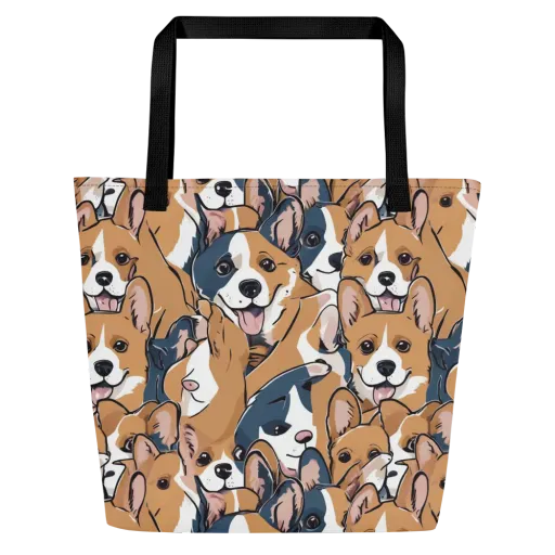 Corgi Caboodle on a Large Tote Bag W/ Pocket
