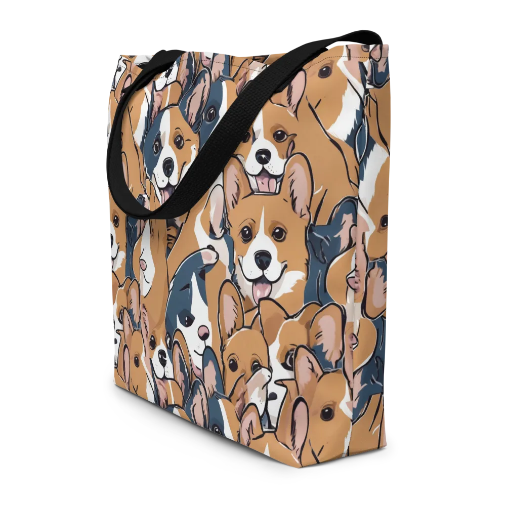 Corgi Caboodle on Large Tote Bag W/ Pocket — Front