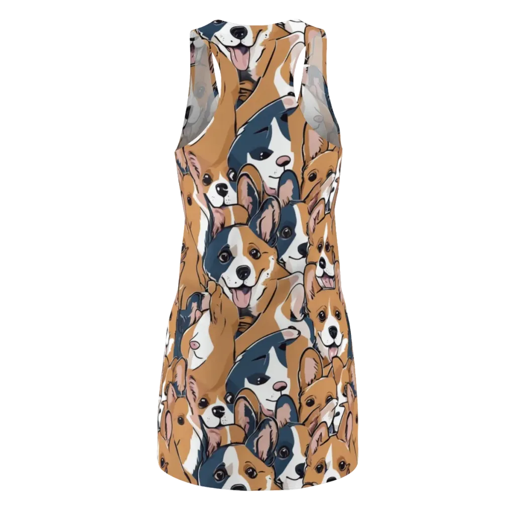 Corgi Caboodle on Racerback Dress — Back
