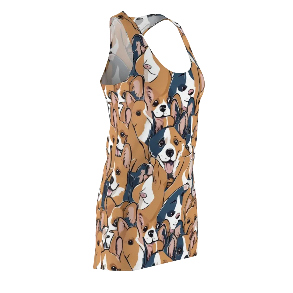 Corgi Caboodle on Racerback Dress — Front Side
