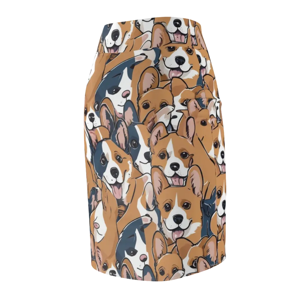 Corgi Caboodle on Pencil Skirt — Back Side