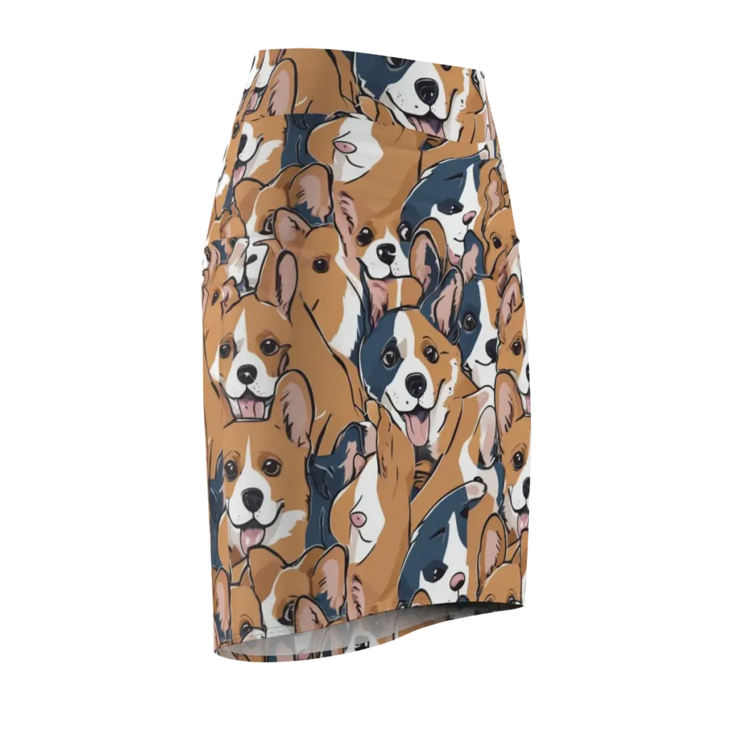 Corgi Caboodle on Pencil Skirt — Front Side