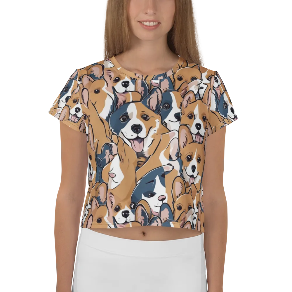 Corgi Caboodle on Crop Tee — Front