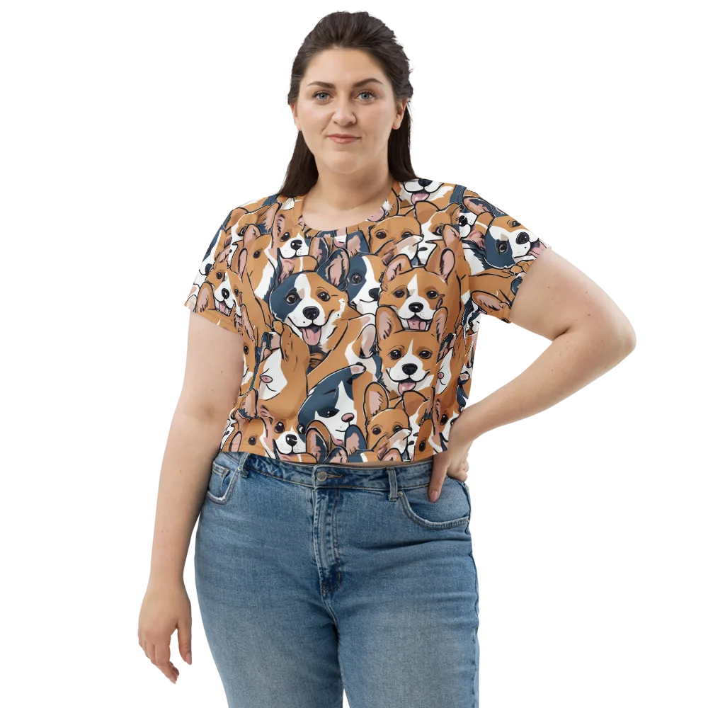 Corgi Caboodle on Crop Tee — Front