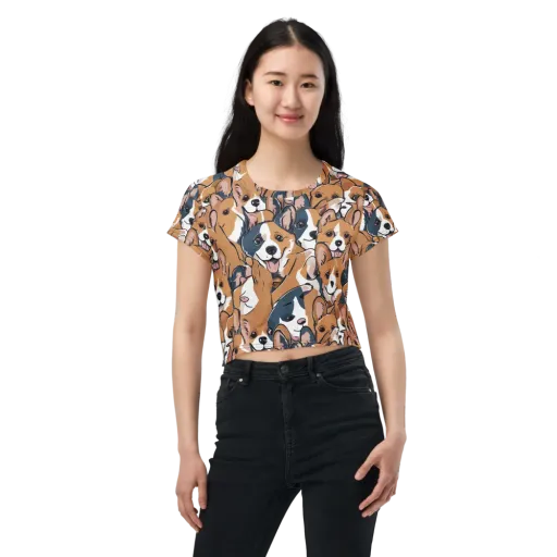 Corgi Caboodle on a Crop Tee