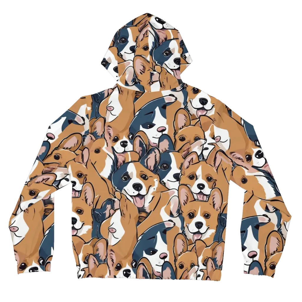 Corgi Caboodle on Women's Full-Zip Hoodie — Back