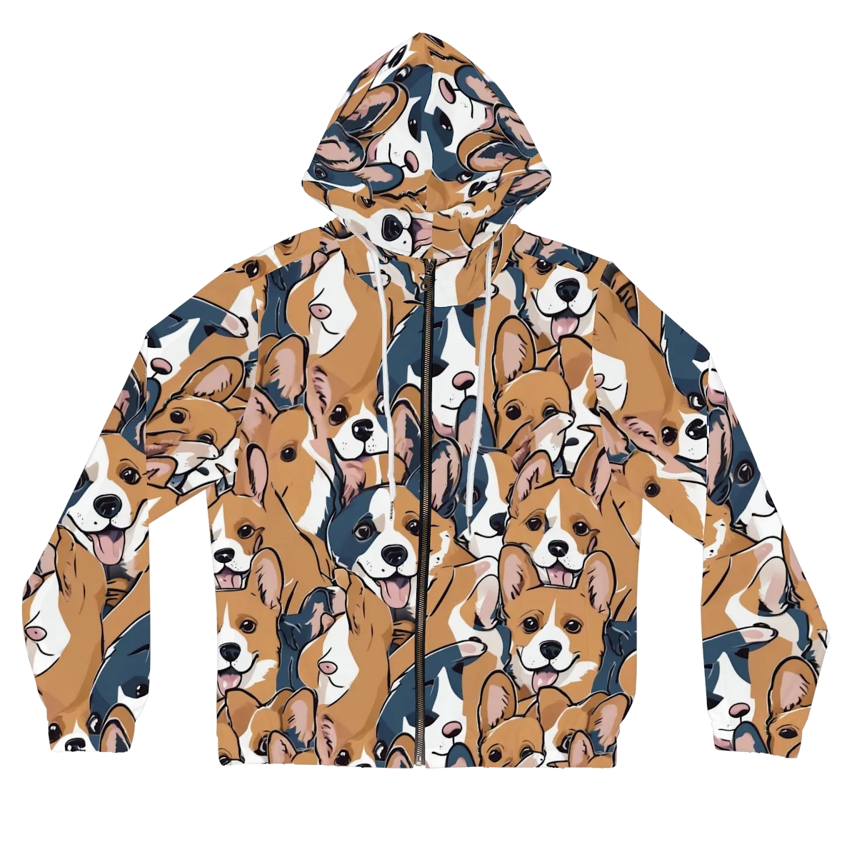 Corgi Caboodle on Women's Full-Zip Hoodie — Front