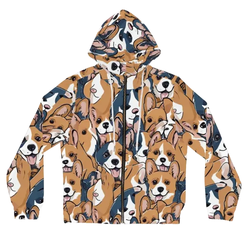 Corgi Caboodle on a Women's Full-Zip Hoodie