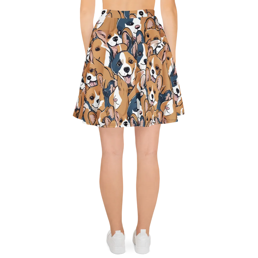 Corgi Caboodle on Skater Skirt — Back