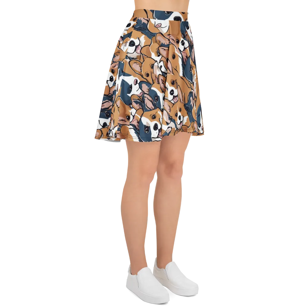 Corgi Caboodle on Skater Skirt — Right