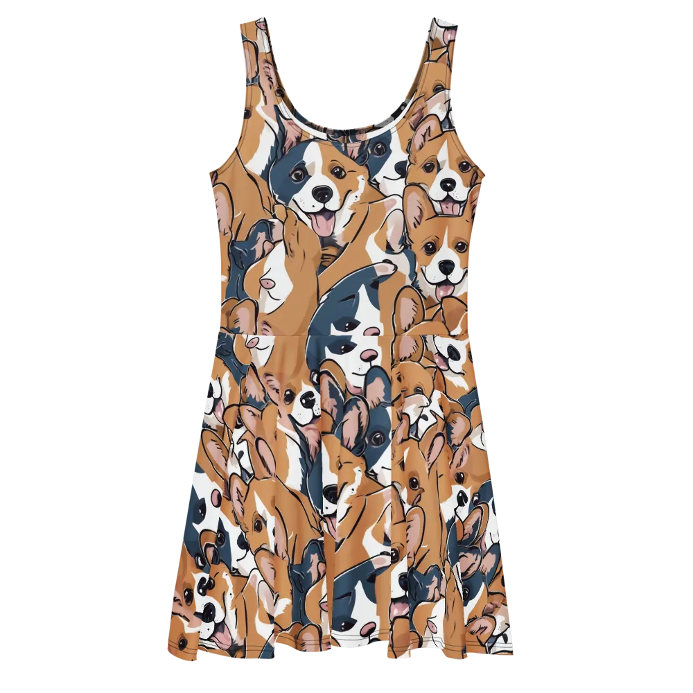 Corgi Caboodle on Skater Dress — Front