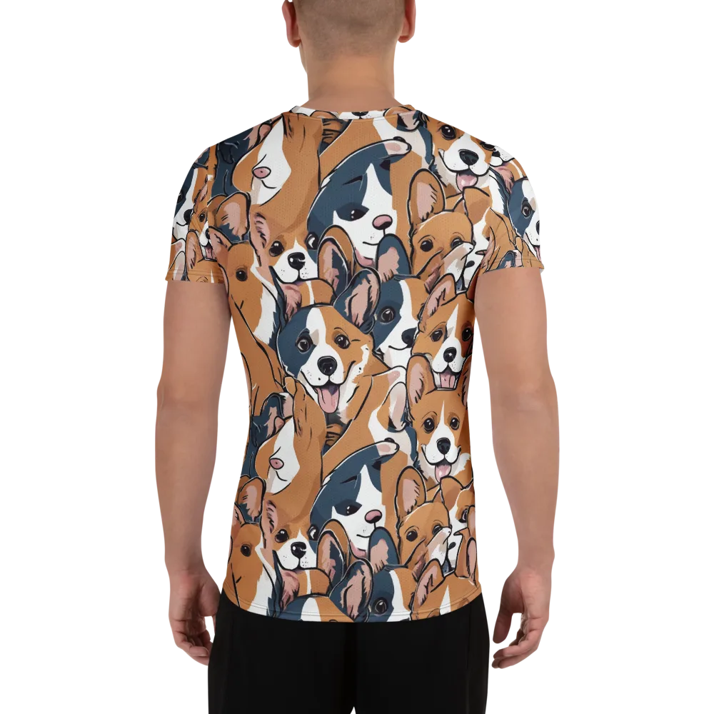 Corgi Caboodle on Men's Athletic T-Shirt — Back