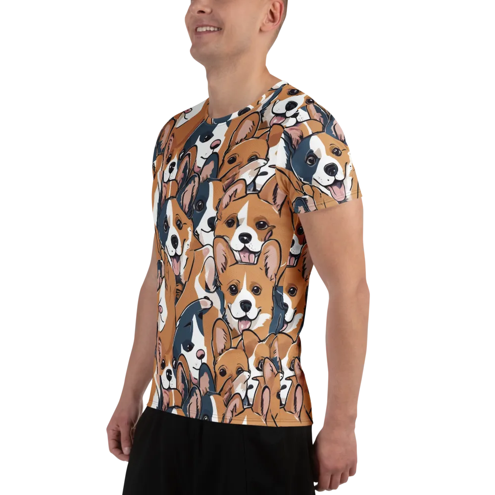 Corgi Caboodle on Men's Athletic T-Shirt — Left