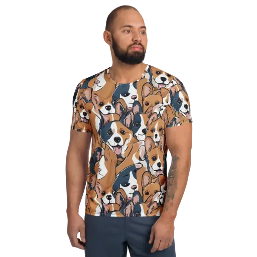 Corgi Caboodle on a Men's Athletic T-Shirt