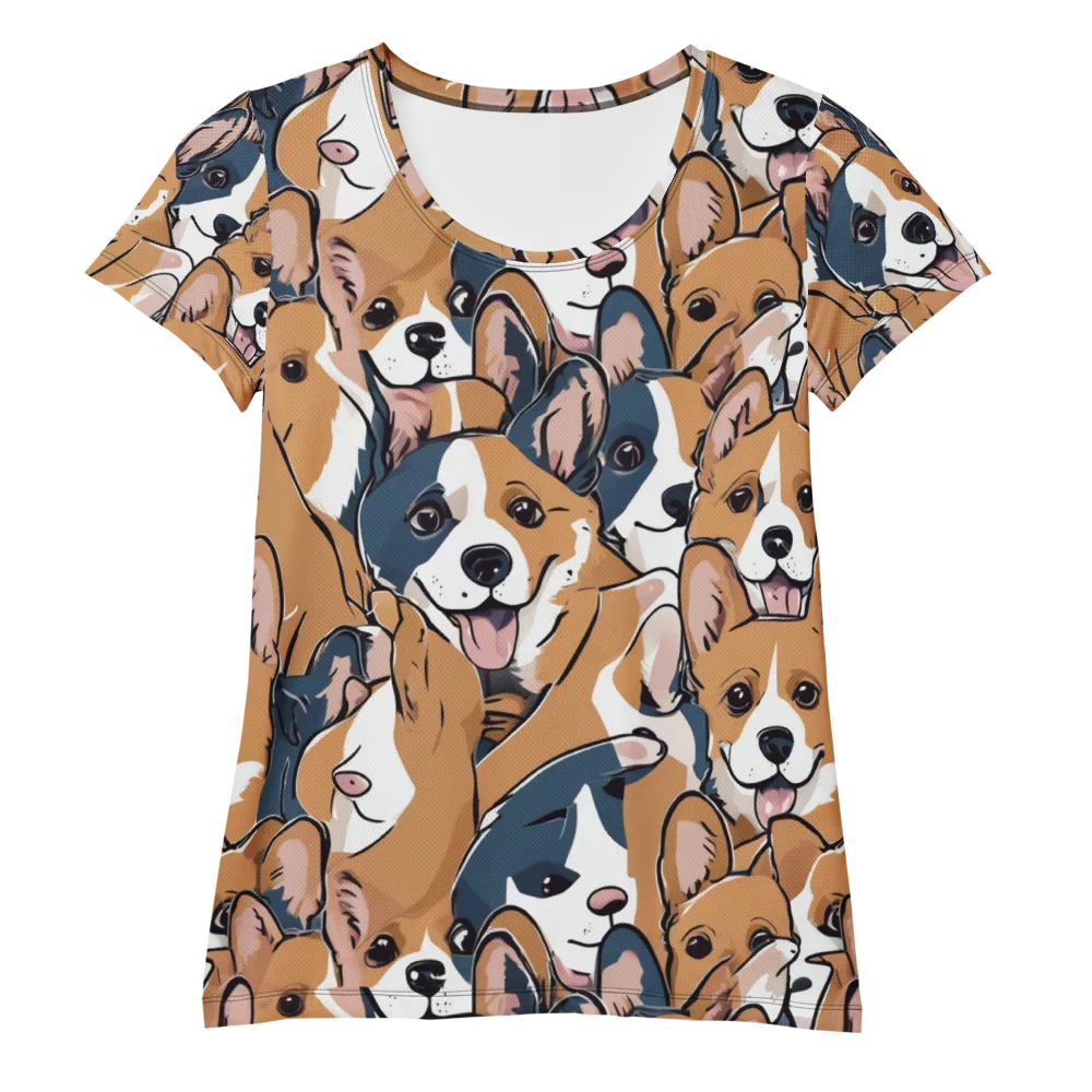 Corgi Caboodle on Women's Athletic T-Shirt — Front