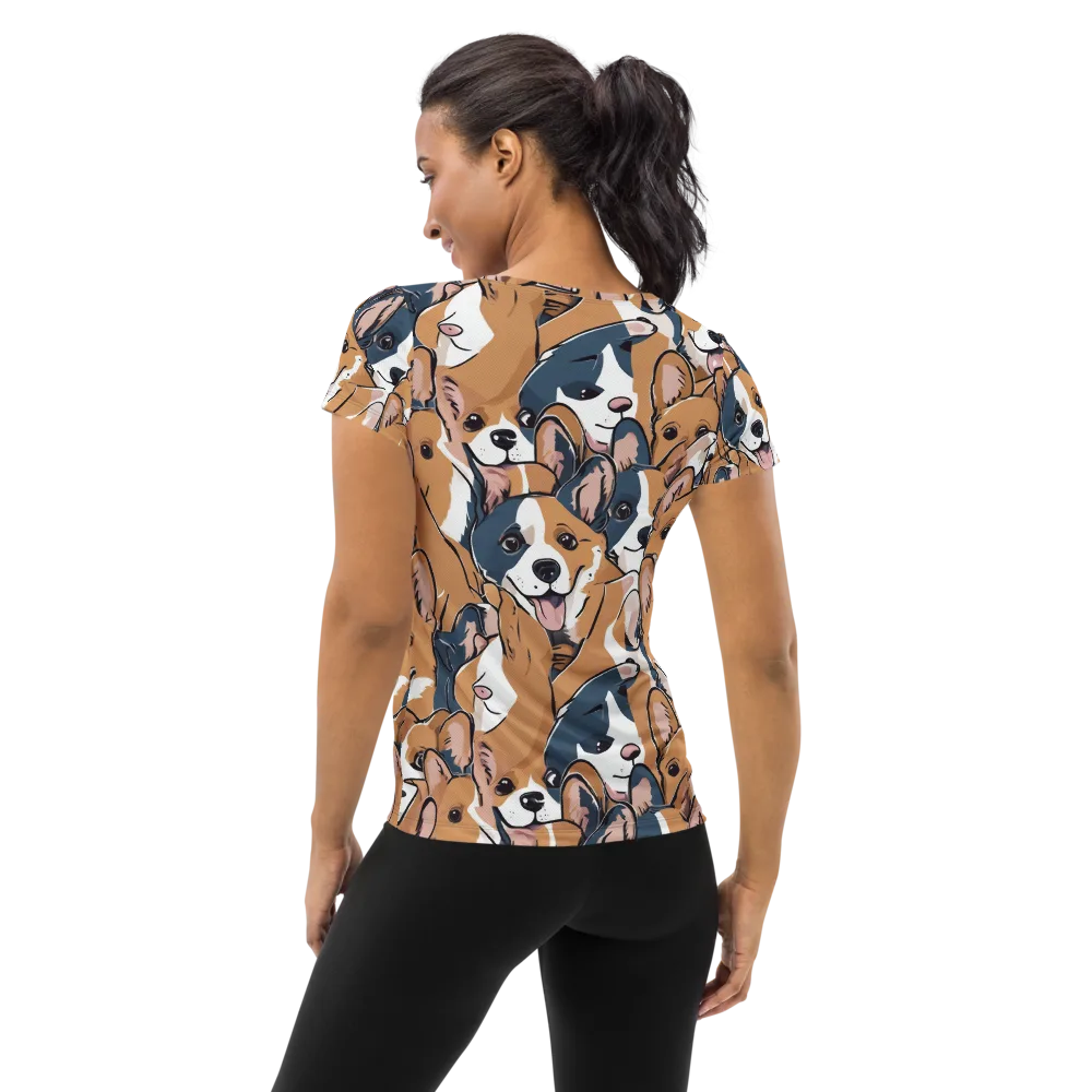 Corgi Caboodle on Women's Athletic T-Shirt — Back