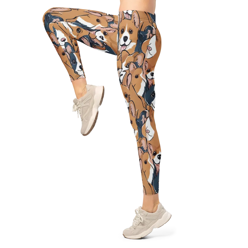 Corgi Caboodle on Leggings — Left