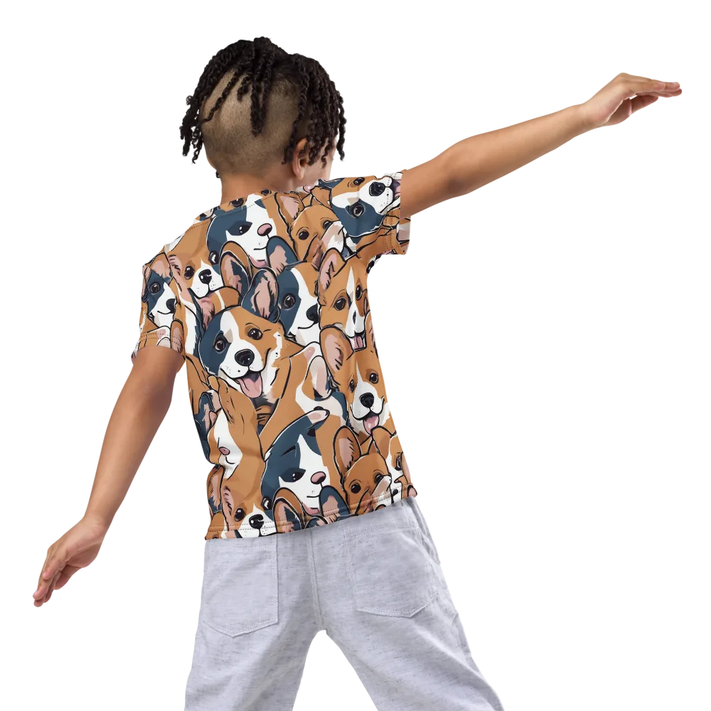Corgi Caboodle on Kids Crew Neck T-Shirt — Back