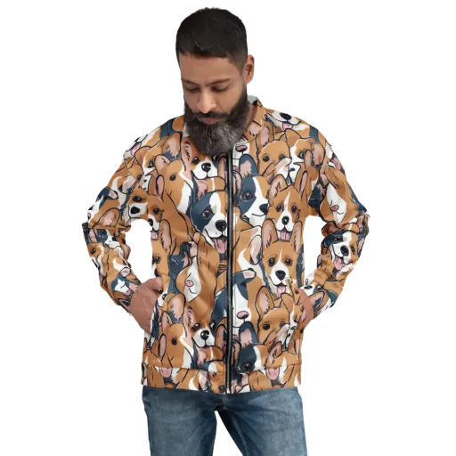 Corgi Caboodle on a Bomber Jacket