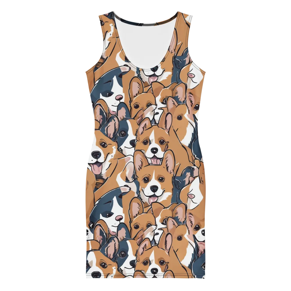 Corgi Caboodle on Bodycon Dress — Front