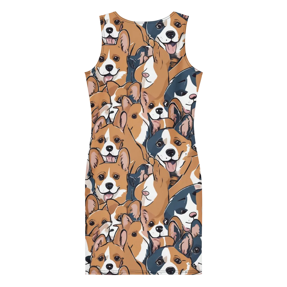Corgi Caboodle on Bodycon Dress — Back