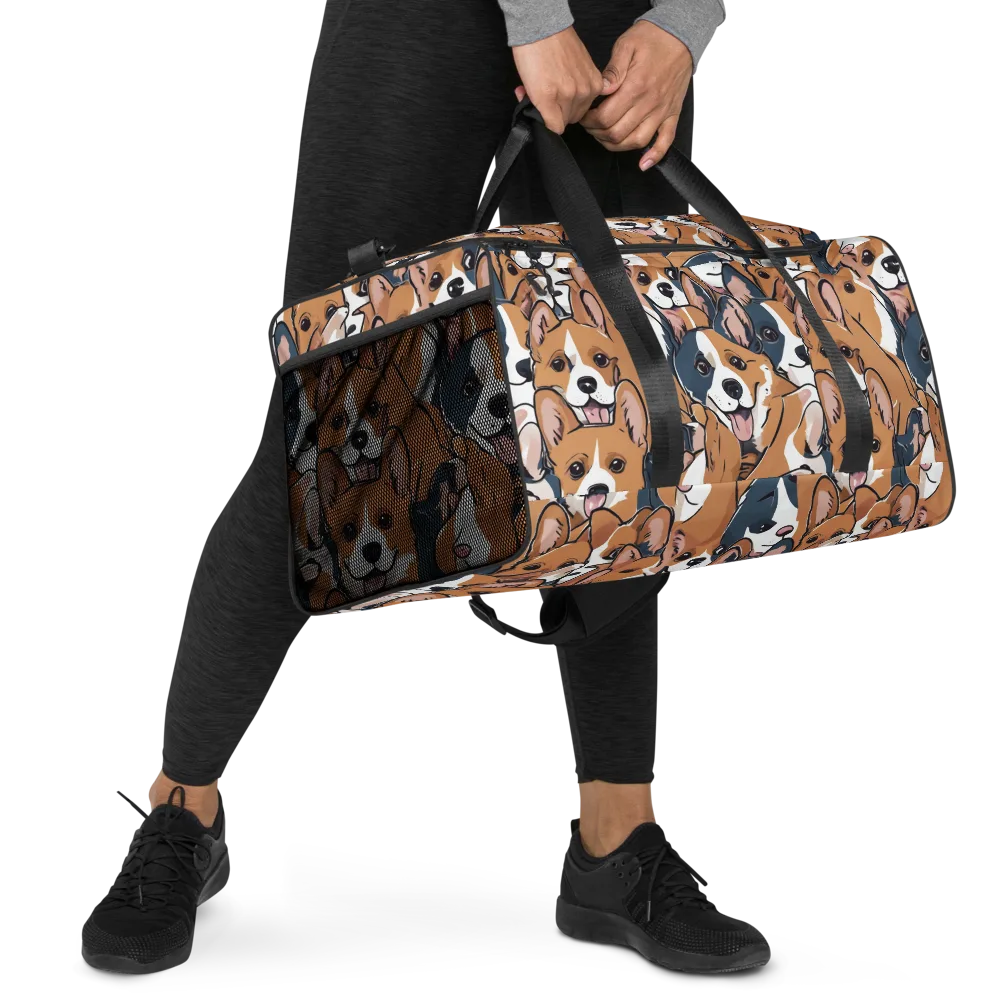 Corgi Caboodle on Duffle Bag — Right Front