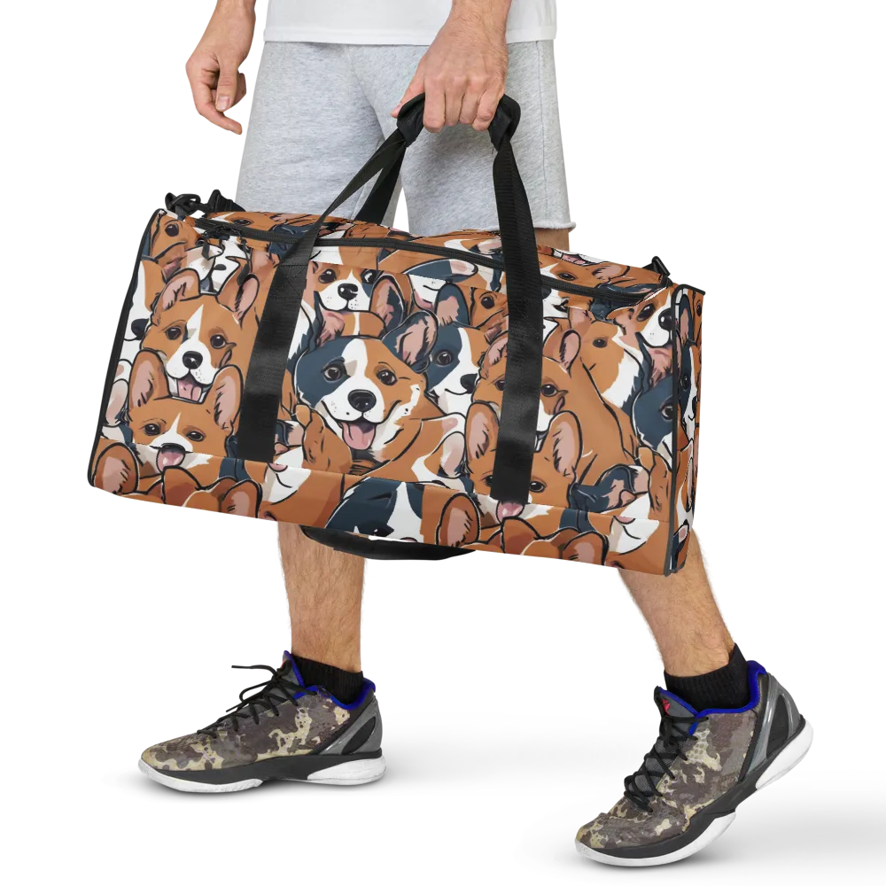 Corgi Caboodle on Duffle Bag — Front